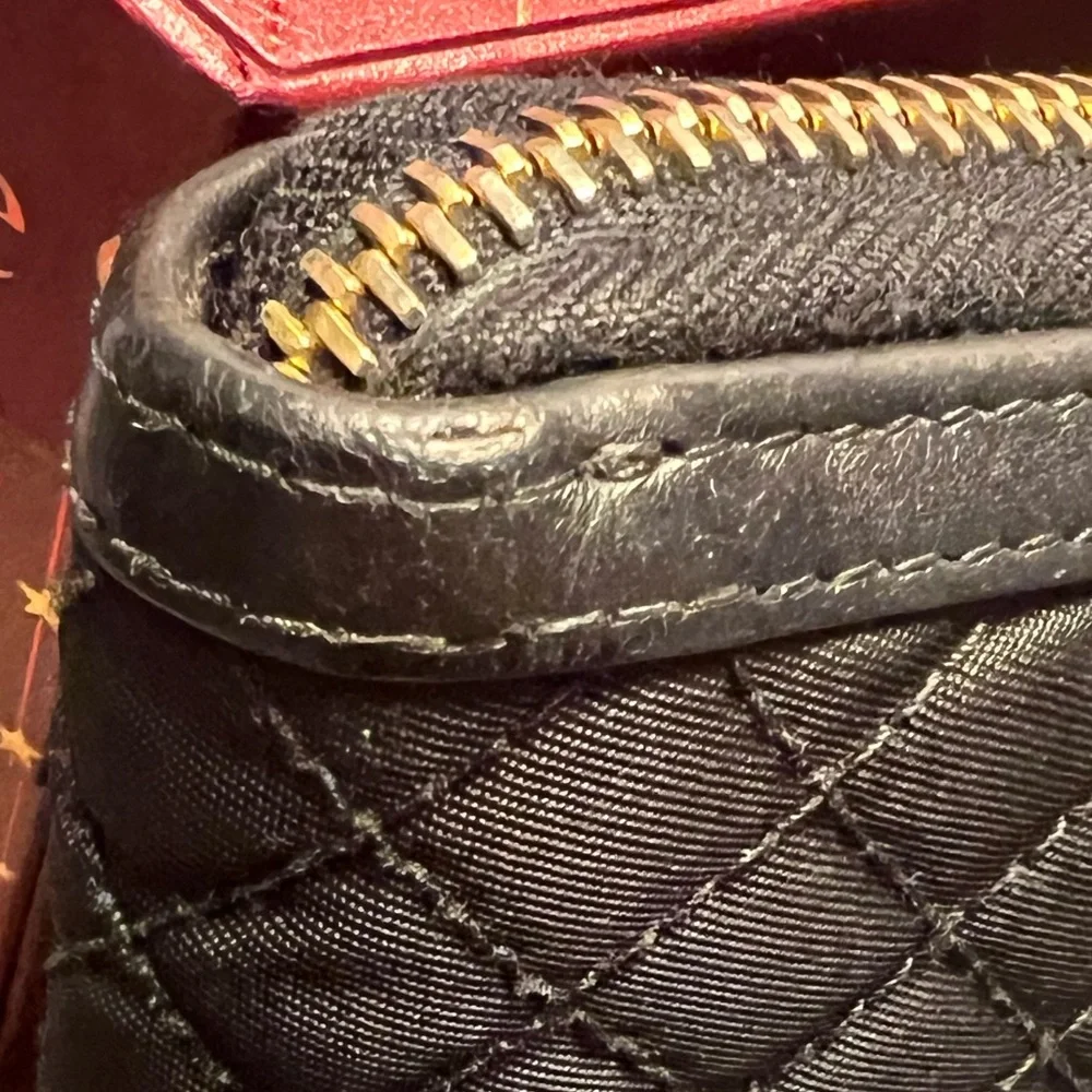 PRADA Tessuto Quilted Nylon Zip-Around Wallet w/COA